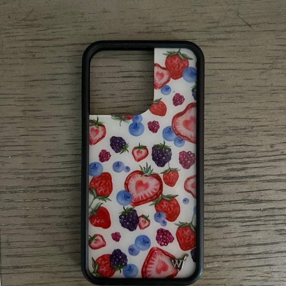 Wildflowers Fruit Pattern IPhone 13 Pro Phone Case with Black Border